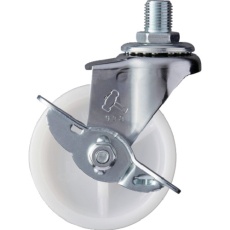 【415A-30N65】ハンマー ねじ込み旋回式ナイロン車輪 65mm M12 ストッパー付