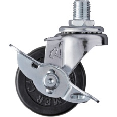 【415A-30R50】ハンマー ねじ込み旋回式ゴム車輪 50mm M12 ストッパー付