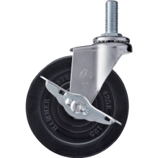【415EA-R125】ハンマー ねじ込み旋回式ゴム車輪 125mm ストッパー付