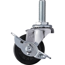 【415EA-R50】ハンマー ねじ込み旋回式ゴム車輪 50mm ストッパー付