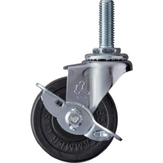 【415EA-R65】ハンマー ねじ込み旋回式ゴム車輪 65mm ストッパー付