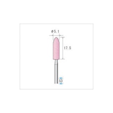 【42024】ナカニシ 軸付砥石 10本入 砲弾型 φ5.1×17.5×軸φ2.34 WA #100