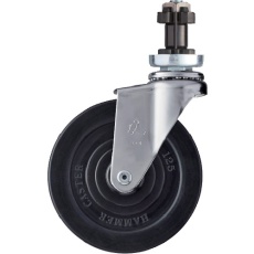 【4202EN-R125】ハンマー パイプ差込み旋回式ゴム車輪 125mm φ38用