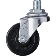 【420A-10R50】ハンマー ねじ込み旋回式ゴム車輪 50mm UNF1/2