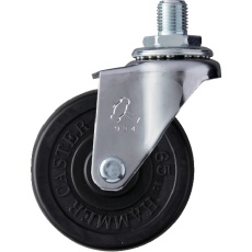 【420A-10R65】ハンマー ねじ込み旋回式ゴム車輪 65mm UNF1/2