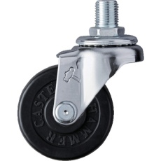 【420A-30R50】ハンマー ねじ込み旋回式ゴム車輪 50mm M12