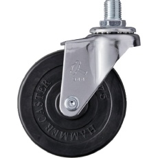 【420A-30R75】ハンマー ねじ込み旋回式ゴム車輪 75mm M12
