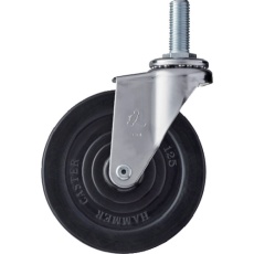 【420EA-R125】ハンマー ねじ込み旋回式ゴム車輪 125mm M16
