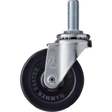 【420EA-R85】ハンマー ねじ込み旋回式ゴム車輪 85mm M16