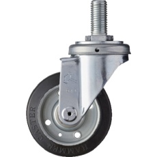 【420SA-R100】ハンマー ねじ込み式旋回式ゴムキャスター 100mm