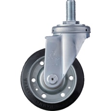【420SA-R125】ハンマー ねじ込み式旋回式ゴムキャスター 125mm