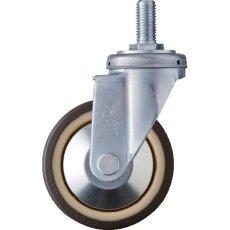 【420SA-UB125】ハンマー ねじ込み式旋回式ウレタンキャスター(ナイロンホイール・ボールベアリング)125mm