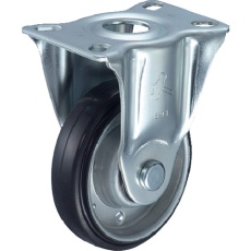 【420SR-1RB150】ハンマー プレート式キャスター 固定 車輪径150mm ゴム車輪(ボールベアリング)