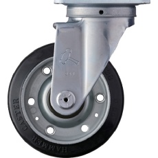 【420S-RB125】ハンマー 旋回式ゴム車輪(スチールホイール・ローラーベアリング)125mm