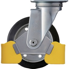 【420S-RB150WY3】ハンマー フットガード付 旋回式ゴム車輪(スチールホイール・ローラーベアリング)150mm