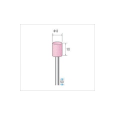 【42427】ナカニシ 軸付砥石 10本入 円筒型 φ8×10×軸φ3 WA #100