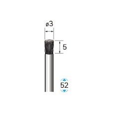 【50523】ナカニシ ステンレスブラシ エンド 5本入 φ3×5×軸φ3 線φ0.1