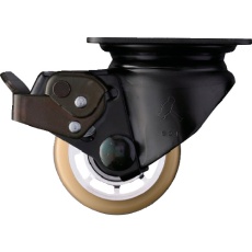 【545S-BAU65】ハンマー 低床重荷重用旋回式ウレタン車輪(アルミホイール・ボールベアリング)65mm ストッパー付