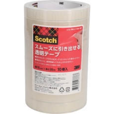 【600-3-1535-10P】3M スコッチ(R) スムーズに引き出せる透明テープ 15mm x 35m