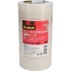 【600-3-1835-10P】3M スコッチ(R) スムーズに引き出せる透明テープ 18mm x 35m