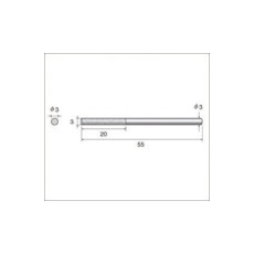 【62853】ナカニシ 電着ダイヤモンドヤスリ 丸型 3×3×20×軸φ3 #400