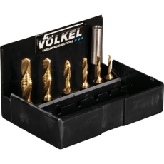 【67209】VOELKEL 六角軸タッピングドリルセット チタンコーティング M3ーM10 6本入り