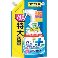 【685117】アース らくハピ アルコール除菌EX つめかえパウチ 740ml