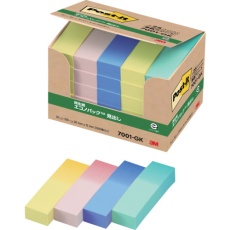 【7001-GK】3M ポスト・イット 50X15mm 100枚X25パッド 4色混色