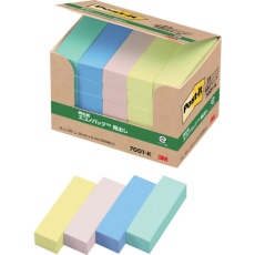 【7001-K】3M ポスト・イット 50X15mm X25パッド 4色入 2500枚入