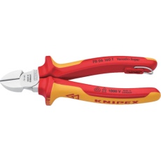 【7006-160TBK】KNIPEX 絶縁電工ニッパー 1000V絶縁落下防止ハンドル 160mm