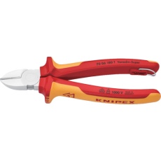 【7006-180TBK】KNIPEX 絶縁電工ニッパー 1000V絶縁落下防止ハンドル 180mm