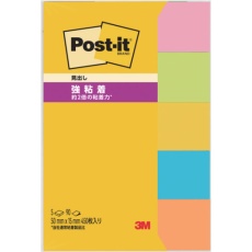 【700SS-NE】3M ポスト・イット 強粘着 50X15mm 90枚X5パッド 5色混色