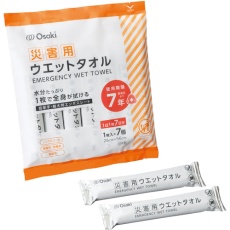 【74999】オオサキメディカル 個包装ウエットタオル 災害用ウエットタオル 個包装 超大判 26cm×56cm 7本入