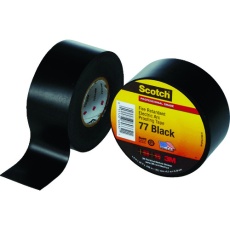 【77-1-1/2】3M ビニールテープ スコッチ 耐炎・耐アークテープ77 38mm×6m 黒