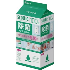【77143】クレシア スコッティ ウェットティシュー除菌 ノンアルコール 100枚 つめかえ用