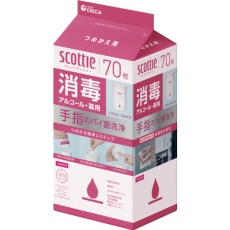 【77151】クレシア スコッティ ウェットティシュー消毒 アルコール 70枚 つめかえ用