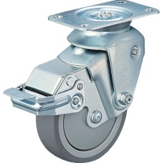 【935BBE-UZ100-20】ハンマー クッションキャスター旋回式ウレタン車輪 100mm 線径2.0mm SP付
