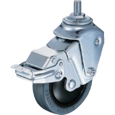 【935BEA-FR100-M12-23】ハンマー クッションキャスターねじ込み旋回式ゴム車輪 100mm 線径2.3mm SP付