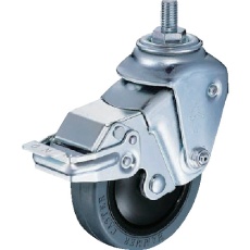 【935BEA-FR100-M12-29】ハンマー クッションキャスターねじ込み旋回式ゴム車輪 100mm 線径2.9mm SP付