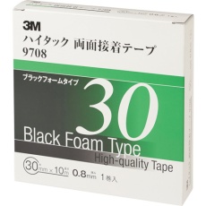 【9708-30-AAD】3M ハイタック両面接着テープ 9708 30mmX10m 黒 (1巻=1箱)