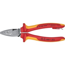 【9778-180TBK】KNIPEX エンドスリーブ用絶縁圧着ペンチ 1000V絶縁 落下防止