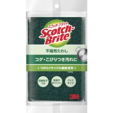 【A-11S】3M スコッチ・ブライト 不織布たわしS グリーン