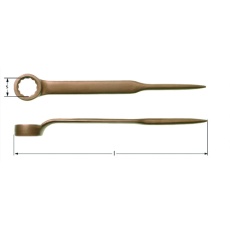【AN0014B】Ampcoスイス 防爆めがねレンチ シノ付き 二面幅寸法14mm 全長300mm