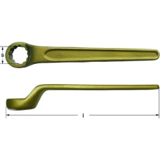 【AX0032B】Ampcoスイス 防爆めがねレンチ オフセットボックス 二面幅寸法32mm 全長260mm