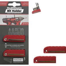 【BH-MW18-RED-2】ステルスマウント マグネットビットホルダー(2個入り)ブラック