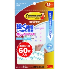 【CMR3-CL60】3M コマンドタブ クリア お買い得パック M 60枚入り