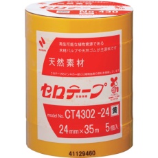 【CT4302-24】ニチバン 着色セロテープ NO.430 黄 24mmX35m 1本(5巻入り)