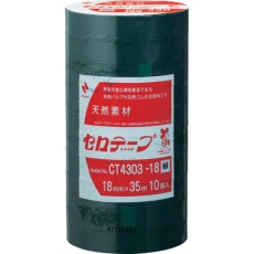 【CT4303-18】ニチバン 着色セロテープ NO.430 緑 18mmX35m 1本(10巻入り)
