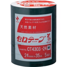 【CT4303-24】ニチバン 着色セロテープ NO.430 緑 24mmX35m 1本(5巻入り)