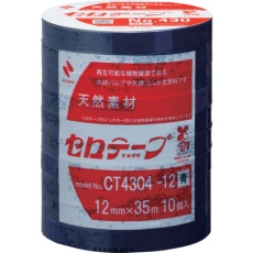 【CT4304-12】ニチバン 着色セロテープ NO.430 青 12mmX35m 1本(10巻入り)